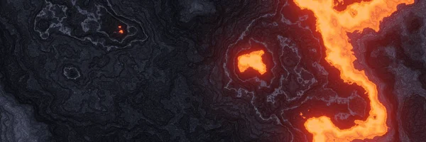 3Dレンダリング抽象的な冷却火山溶岩の背景 — ストック写真