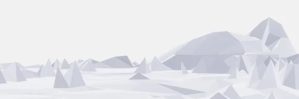 Vykreslená Nízká Polygonová Ledová Hora Rasová Půda Ledové Moře — Stock fotografie
