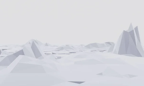 Düşük Çokgen Buz Dağı Zarif Bir Toprak Parçası Buz Denizi — Stok fotoğraf