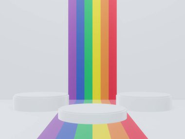 3 boyutlu illüstrasyon arka planı. Gökkuşağı LGBTQ sahnesi.