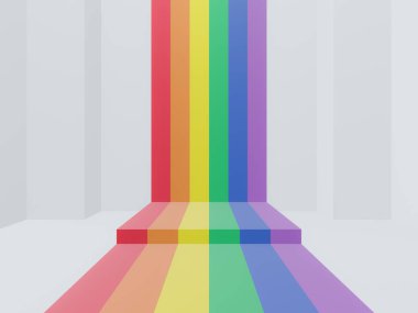 3 boyutlu illüstrasyon arka planı. Gökkuşağı LGBTQ sahnesi.