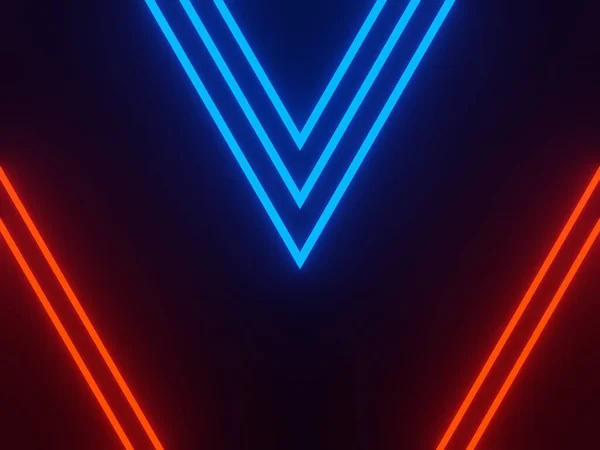 Abstract Red Blue Neon Lights Black Background — Stockfoto