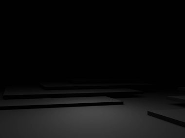3D oluşturulmuş soyut siyah geometrik arkaplan.