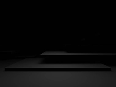 3D oluşturulmuş soyut siyah geometrik arkaplan.