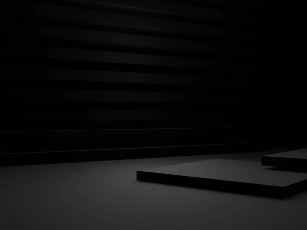 Рендеринг Абстрактного Черного Геометрического Фона — стоковое фото