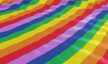 3 boyutlu görüntüleme. Dalgalı gökkuşağı renk arkaplanı.