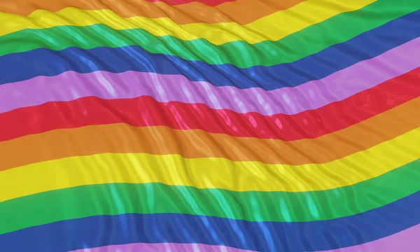 Rendering Wavy Rainbow Color Background — 图库照片