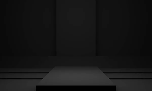 Rendered Dark Geometric Stage Background — Fotografia de Stock