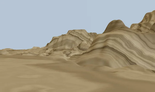 Rendered Sedimentary Mountain Sandstone Hill — Stockfoto