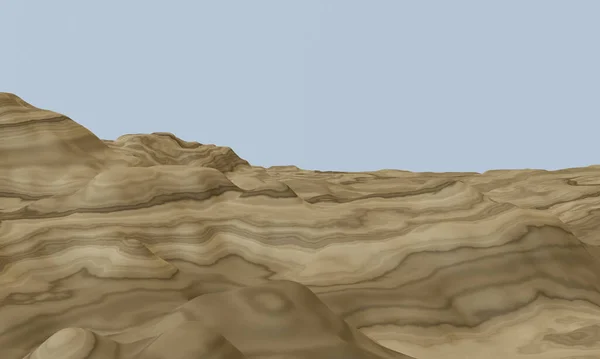 Rendered Sedimentary Mountain Sandstone Hill — Stockfoto