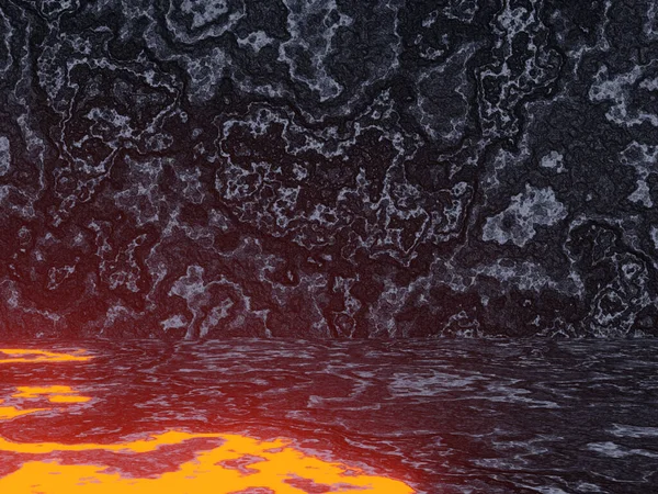 Rendered Abstract Cooled Volcanic Lava Background — Stock Photo, Image