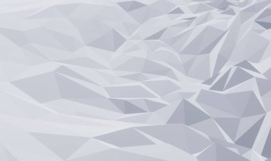 3D rendered low polygon ice mountain. Glacial landform. Ice terrain.