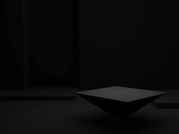 Fekete Geometrikus Dobogó Sötét Háttér — Stock Fotó