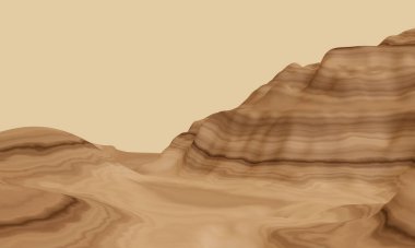 3D tortulu dağ. Kumtaşı tepesi.