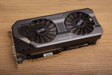 Vilnius, Lithuania, 03 20 2021: Nvidia Geforce GTX 1080 ti graphic card