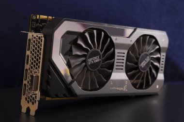 Vilnius, Lithuania, 03 20 2021: Nvidia Geforce GTX 1080 ti graphic card