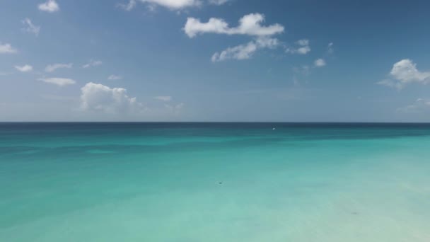 Panorama del océano azul en un día soleado — Vídeo de stock