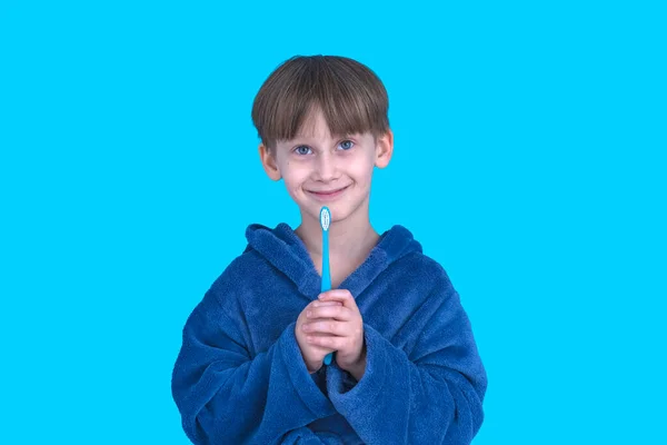 Boy Toothbrush Health Care Dental Hygiene Little Boy Cleaning Teeth — Stockfoto