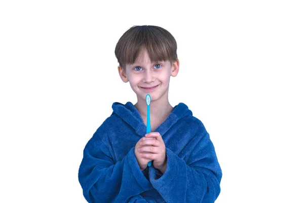 Boy Toothbrush Health Care Dental Hygiene Little Boy Cleaning Teeth — Stockfoto