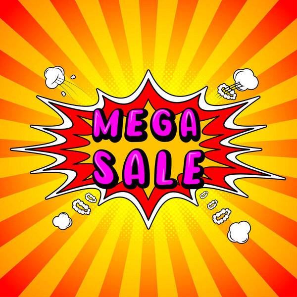 Комиксы стиль продажи фона. Розовая распродажа надписи веб-баннер. Рекламный баннер со скидкой в стиле поп-арта. Рекламный фон с надписью продажи и взрывом. Векторная иллюстрация