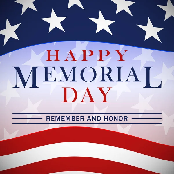 Happy Memorial Day inscription. Background for celebration USA national holiday - Memorial Day. Template for invitation, greeting card design. Vector illustration — ストックベクタ