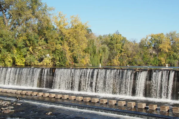 Una Perfetta Scena Autunnale Fiume Rum Nella Scenografica Anoka — Foto Stock