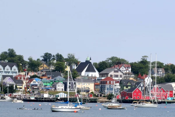 Dit Het Dorp Lunenburg Nova Scotia Zijn Veel Boten Haven — Stockfoto