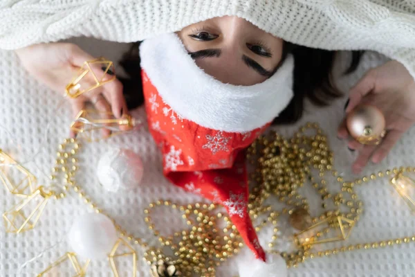 Jeune Femme Vacances Nouvel Humeur Noël — Photo