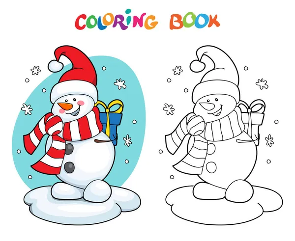 Cute Happy Little Boy and Girl Making Snowman on Christmas Holiday Cartoon Coloring  Set Pages for Kids and Adult - MasterBundles