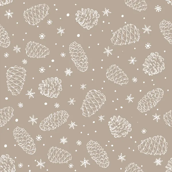Modèle Sans Couture Avec Neige Flocons Neige Noël Nouvel Fond — Image vectorielle