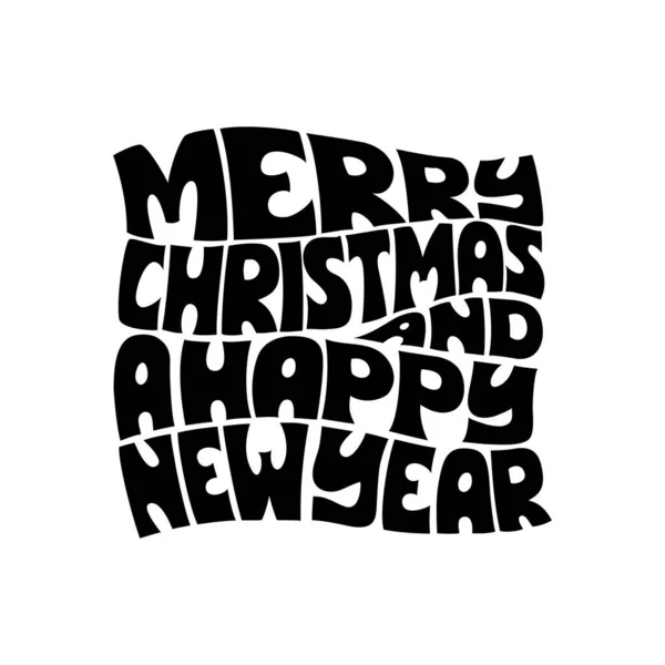 Merry Christmas Vector Text Calligraphic Lettering Design Card Template Creative — Stock Vector