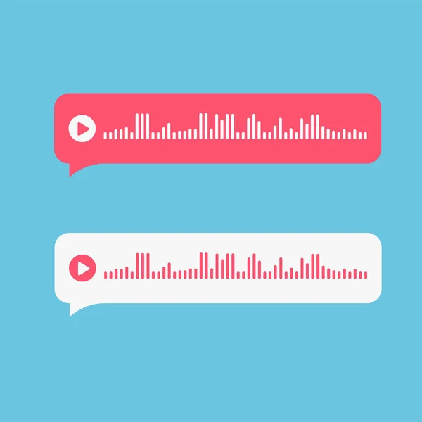 Messages Vocaux Bulles Icône Modèle Notification Chat Enregistrement Ondes Audio — Image vectorielle