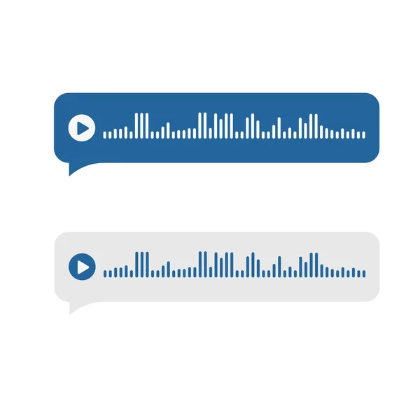 Messages Vocaux Bulles Icône Modèle Notification Chat Enregistrement Ondes Audio — Image vectorielle