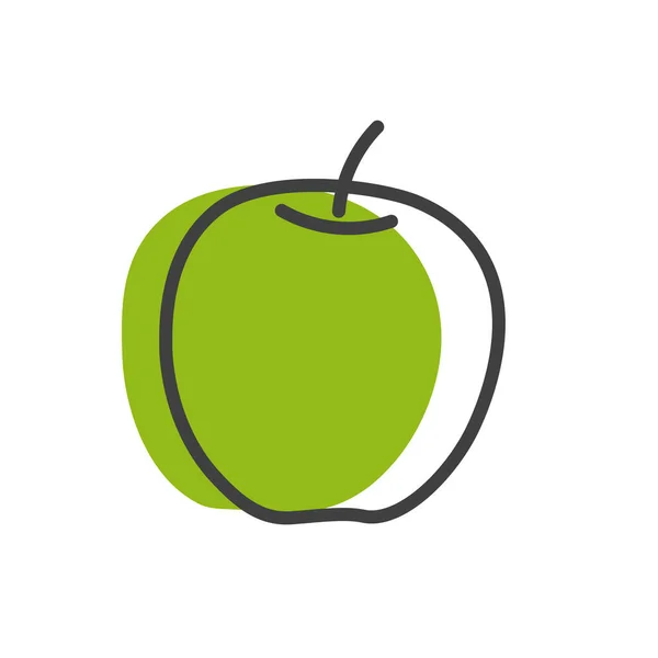 Icône Linéaire Pomme Verte Symbole Fruit Concept Logo Illustration Vectorielle — Image vectorielle