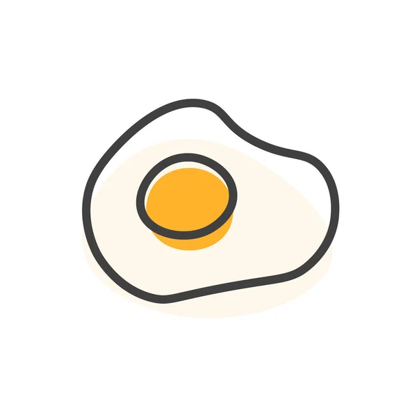 Icône Linéaire Oeuf Frit Symbole Alimentaire Concept Logo Illustration Vectorielle — Image vectorielle