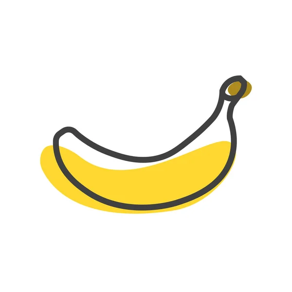 Банановая Линейная Икона Фруктовый Символ Логотип Концепции Векторная Иллюстрация Белом — стоковый вектор