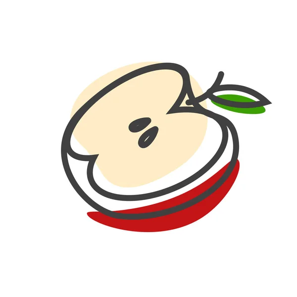 Lineair Pictogram Rode Appel Fruitsymbool Logo Concept Vector Illustratie Geïsoleerd — Stockvector