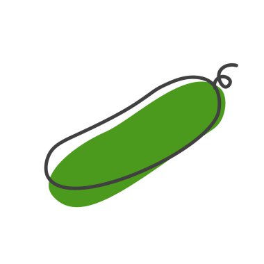 Salatalık doğrusal simgesi. Meyve sembolü. Logo konsepti. Vektör illüstrasyonu beyaz arkaplanda izole edildi.