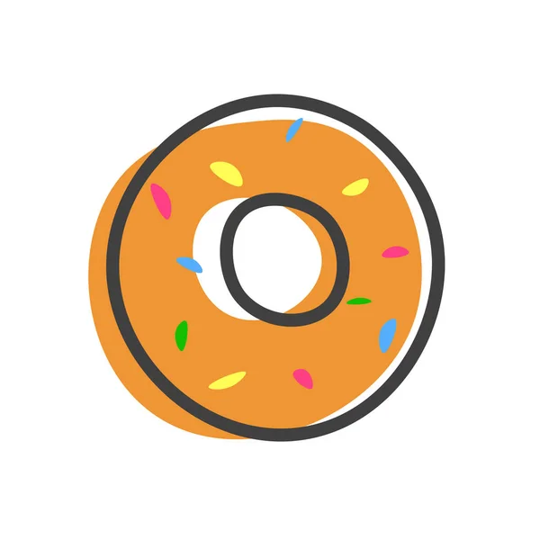 Donut Oder Bagel Lineares Symbol Bäckereisymbol Logo Konzept Vektor Illustration — Stockvektor