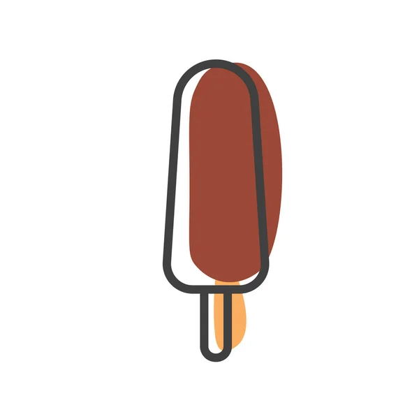 Chocolate Ice Cream Linear Icon Vector Illustration Isolated — Stock Vector