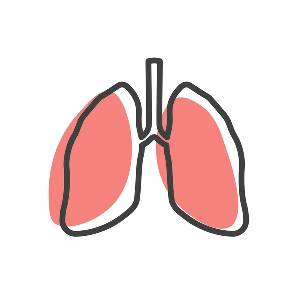 Human Lungs Linear Icon Internal Organ Respiratory System Icon Anatomy — Vetor de Stock