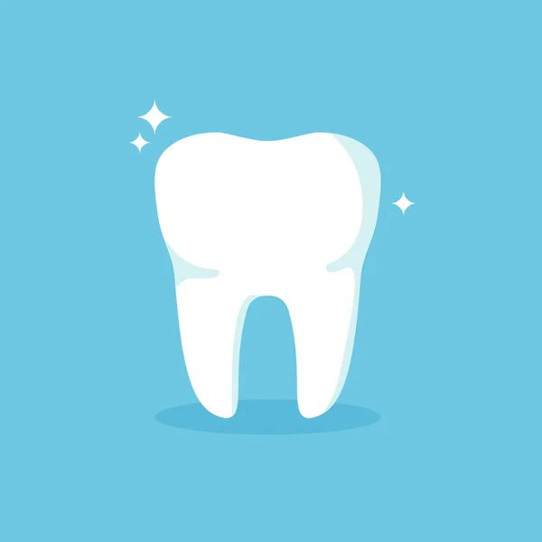 Zähne Vektorsymbol Isoliert Auf Blauem Hintergrund Mundhygiene Zahnreinigung Zahngesundheitliches Konzept — Stockvektor