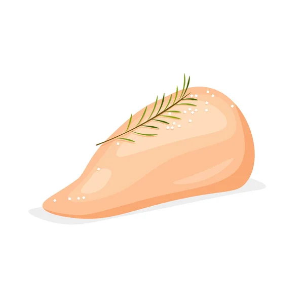 Hindi Tuzlu Biberiyeli Tavuk Göğsü Fileto Beyaz Arkaplanda Izole Edilmiş — Stok Vektör