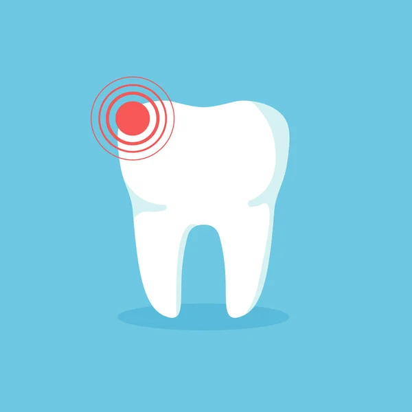 Sjuk Tand Förstöra Tänderna Begreppet Tandhälsa Vektor Illustration Isolerad Blå — Stock vektor