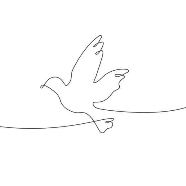 Vredesvogel Lijn Icoon Geen Oorlogspandoek Bid Voor Oekraïne Vector Illustratie — Stockvector