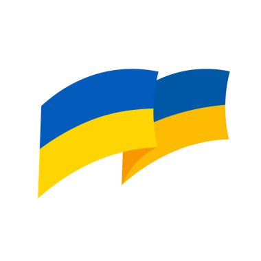 Ukrayna bayrağı ya da kurdele. Ukrayna 'da savaş yok. Ukrayna için dua et. Vektör illüstrasyonu beyaz arkaplanda izole edildi.