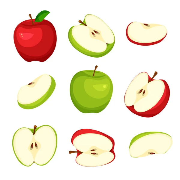 ดแอปเป แดงและส ยวสดคร ไอคอนเวกเตอร อาหารม งสว ในสไตล การ นสม ปภาพเวกเตอร — ภาพเวกเตอร์สต็อก