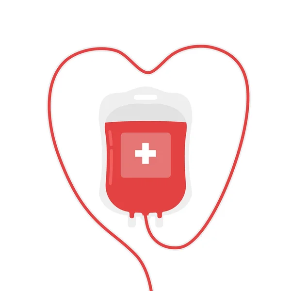 Blutspendebeutel Weltblutspendertag Vektor Illustration Isoliert Auf Weißem Hintergrund — Stockvektor