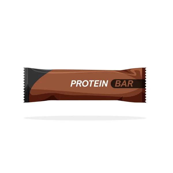 Proteinriegel Schokoladengeschmack Energie Oder Ernährungsriegel Trendigen Flachen Stil Sport Und — Stockvektor