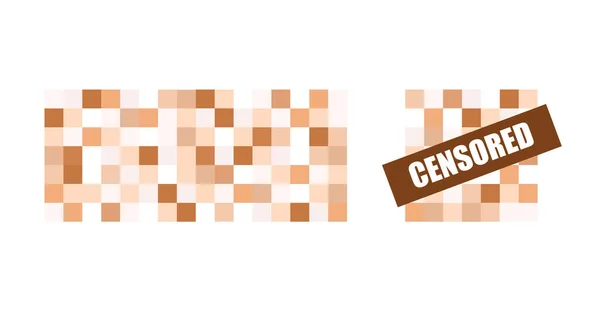 Pixel Censurado Signos Establecidos Censura Rectángulo Beige Ilustración Vectorial Aislada — Archivo Imágenes Vectoriales